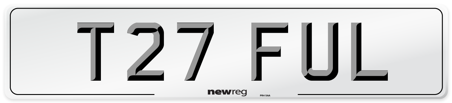 T27 FUL Number Plate from New Reg